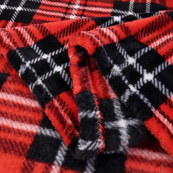 JML Flannel Blanket Sofa Couch Throw Blanket Super Soft,Pet,Travel,Home,Bed,Chair Decor- Red Plaid