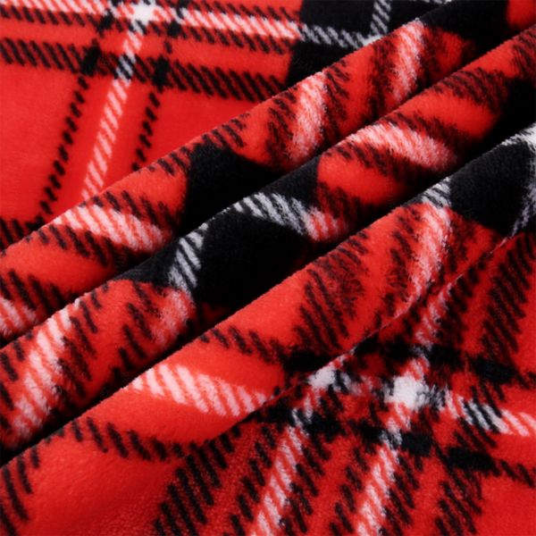 JML Flannel Blanket Sofa Couch Throw Blanket Super Soft,Pet,Travel,Home,Bed,Chair Decor- Red Plaid