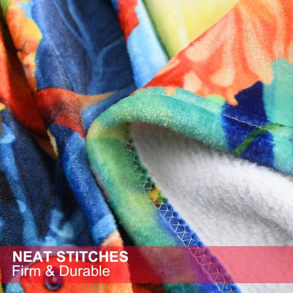 JML Flannel Throw Blanket, Christmas Holiday Printed Throw Blanket - Plush Soft Lightweight Cozy Throw Blanket for Couch Sofa Bed Decor 50 x 60 inches-Printed Tropical Fish