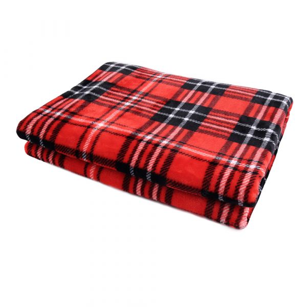 JML Flannel Blanket Sofa Couch Throw Blanket Super Soft,Pet,Travel,Home,Bed,Chair Decor- Red Plaid