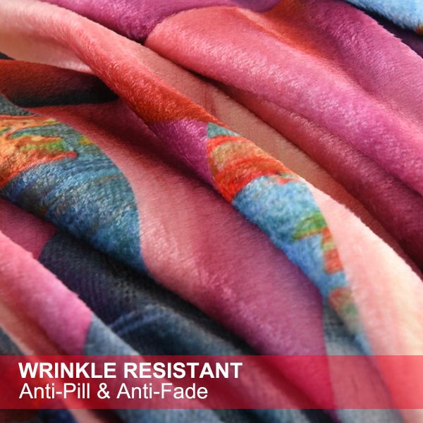 JML Flannel Throw Blanket, Christmas Holiday Printed Throw Blanket - Plush Soft Lightweight Cozy Throw Blanket for Couch Sofa Bed Decor 50 x 60 inches-Printed Unicorn