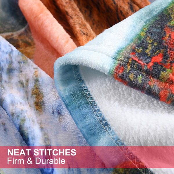 JML Flannel Throw Blanket, Christmas Holiday Printed Throw Blanket - Plush Soft Lightweight Cozy Throw Blanket for Couch Sofa Bed Decor 50 x 60 inches-Printed Reindeer