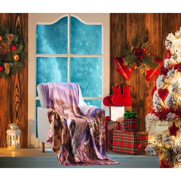 JML Flannel Throw Blanket, Christmas Holiday Printed Throw Blanket - Plush Soft Lightweight Cozy Throw Blanket for Couch Sofa Bed Decor 50 x 60 inches-Printed Unicorn Elephant