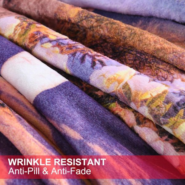 JML Flannel Throw Blanket, Christmas Holiday Printed Throw Blanket - Plush Soft Lightweight Cozy Throw Blanket for Couch Sofa Bed Decor 50 x 60 inches-Printed Unicorn Elephant