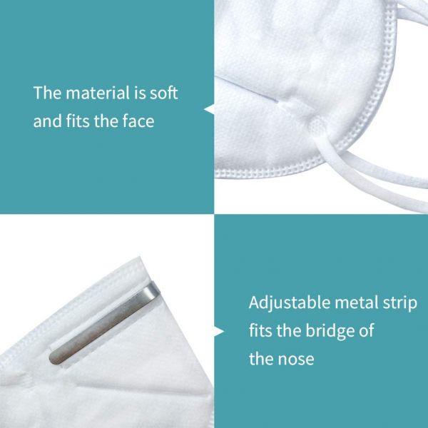 Disposable Protective KN95 Mask with Melt Blown Fabric (20pcs)