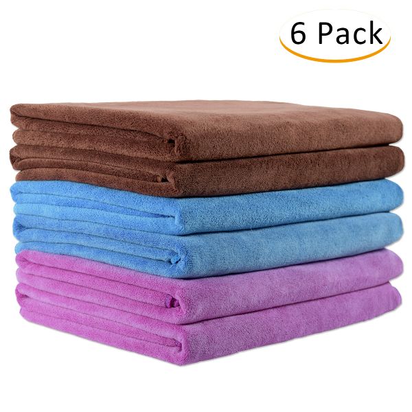 JML Microfiber Towels, Bath Towel Sets (6 Pack, 27