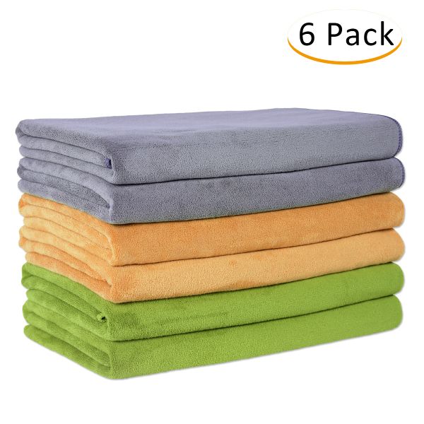 JML Microfiber Towels, Bath Towel Sets (6 Pack, 27