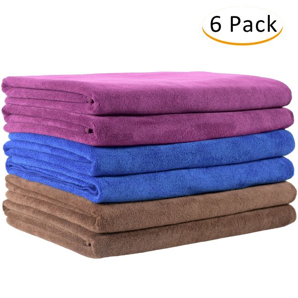 JML Microfiber Towels, Bath Towel (6 Pack, 27