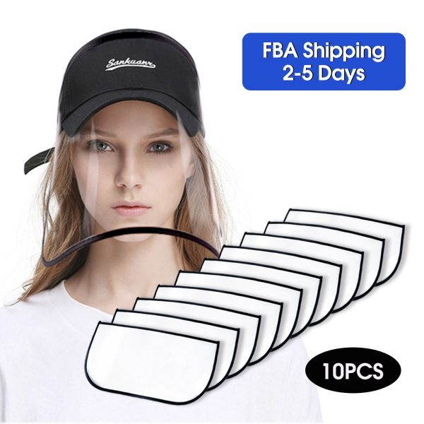 10 Pack All-Round Protection Hat Shield, Compatible with Baseball Cap, Anti-Fog Clear Film Protect Full Face