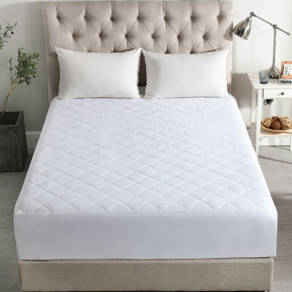Soft Breathable Mattress Pad Cover, Diamond Quilted with 16