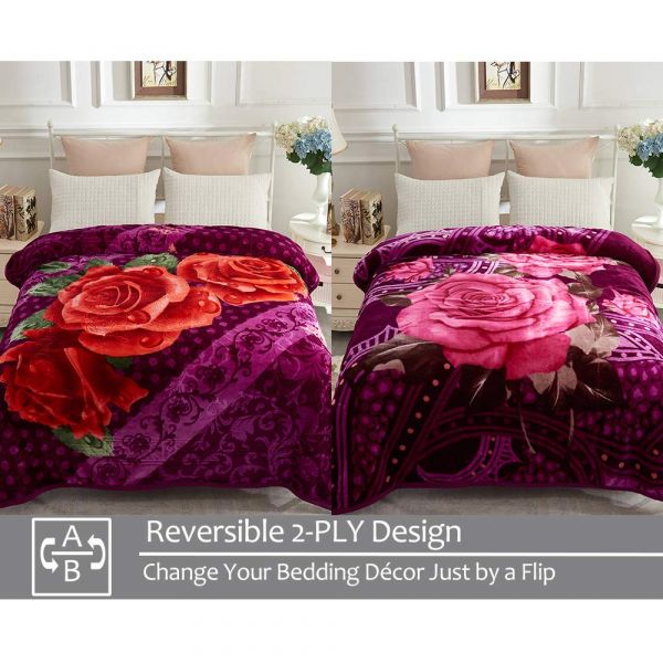 Heavy Korean Mink Fleece Blanket – 2 Ply Reversible 520GSM Silky Soft Plush Warm Blanket For Autumn Winter