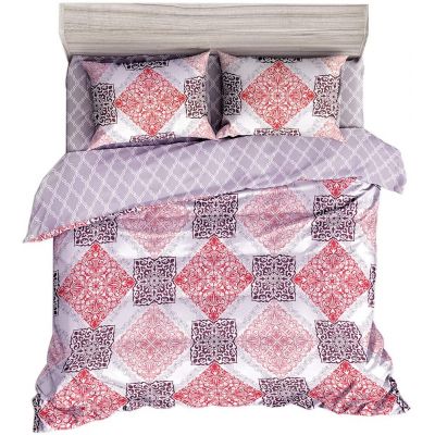 JML Duvet Cover, 3 Piece Duvet Cover Set, Soft Breathable Brushed Microfiber, rose red