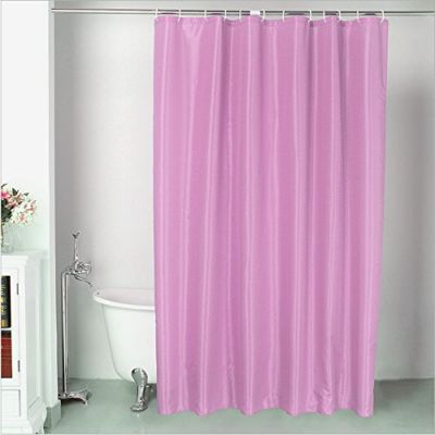 Fasisa Shower Curtain with Hooks - Water Repellant & Mildew Resistant, Non-toxic & Eco-friendly, 72” × 72” , Pink
