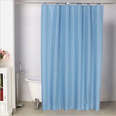 Fasisa Shower Curtain with Hooks - Water Repellant & Mildew Resistant, Non-toxic & Eco-friendly, 72” × 72” , Blue