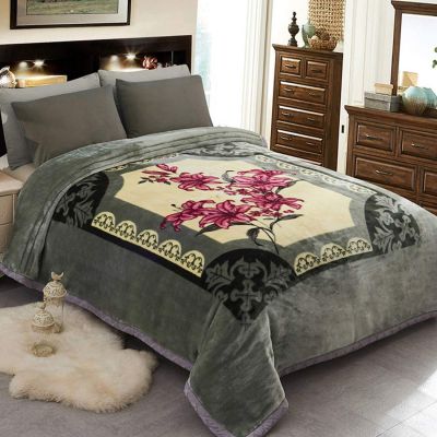 JML Fleece Blanket, Plush Blanket King Size 85" x 93", 10 Pounds Heavy Korean Style Mink Blanket - Silky Soft and Warm, 2 Ply A&B Printed Raschel Bed Blanket, Flowers