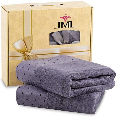 JML Bath Towels, Bamboo Bath Towels(2 Pack, 27" x 55"), 500GSM - Soft and Absorbent, Quick Drying Hotel Spa Bath Towel,Dark Gray
