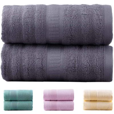 Jml Bamboo Bath Towels 2 Piece Luxury Bath Towel Set for Bathroom(27"x55") Hypoallergenic, Soft and Absorbent, Odor Resistant, Skin Friendly(Grey)