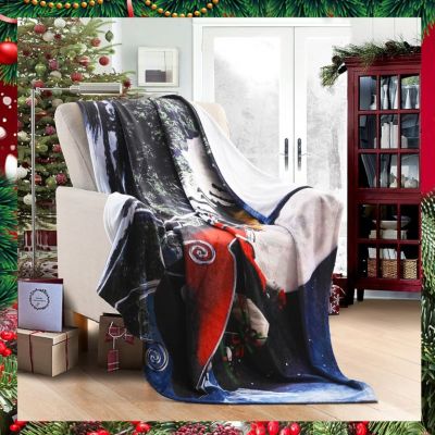 JML Flannel Throw Blanket, Christmas Holiday Printed Throw Blanket - Plush Soft Lightweight Cozy Throw Blanket for Couch Sofa Bed Decor 50 x 60 inches-Christmas Santa Claus