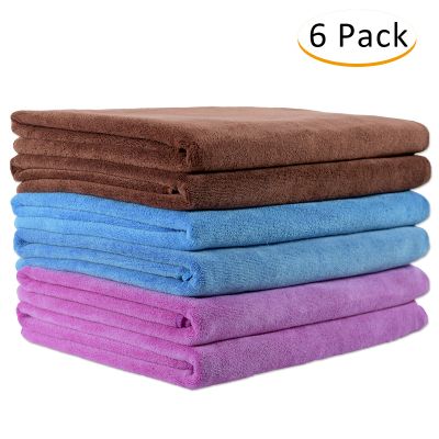 JML Microfiber Towels, Bath Towel Sets (6 Pack, 27" x 55") - Extra Absorbent, Fast Drying, Multipurpose for Bath, Swimming, Fitness, Sports, Yoga