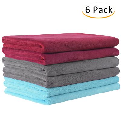JML Microfiber Towels, Bath Towel Sets (6 Pack, 27" x 55") - Extra Absorbent, Fast Drying, Multipurpose for Bath, Sports, Yoga,Swimming, Fitness