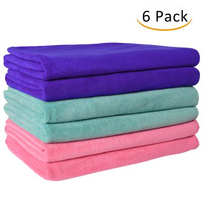 JML Microfiber Towels, Bath Towel Sets (6 Pack, 27" x 55") - Extra Absorbent, Fast Drying, Multipurpose for Bath, Swimming, Fitness,Yoga