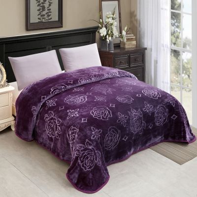 JML Plush Fleece Blanket, Bed Blanket Queen Size (79" x 91") - Soft, Warm,  Embossed Blanket for Bed-purple